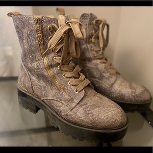 GUESS Gold Combat Boots